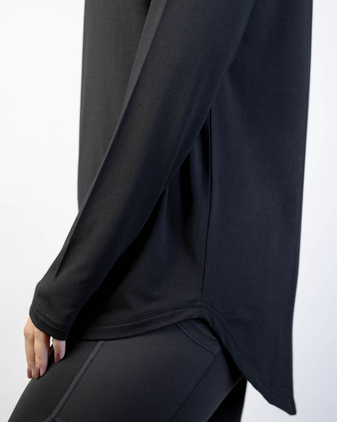 Versatile Long sleeve scallop bottom tee